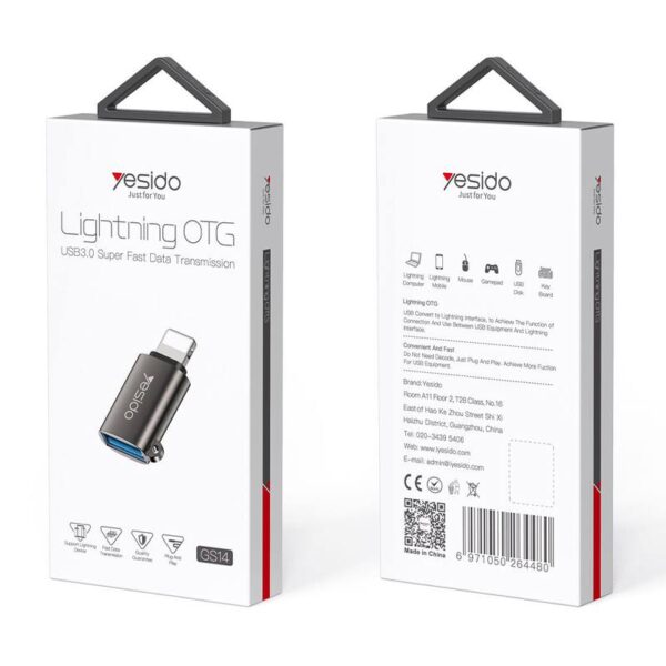 تبدیل اوتی جی آیفون یسیدو مدل YESIDO GS14 OTG Lightning