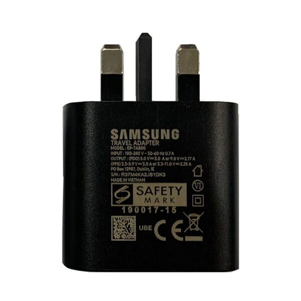 کلگی شارژر فست 15 وات سه پین اصلی سامسونگ مدل SAMSUNG EP-TA800 Galaxy Note 10