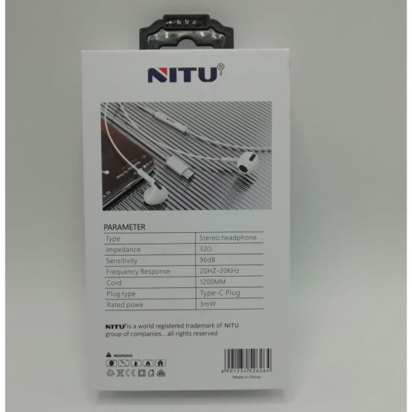 هندزفری سیم دار تایپ سی نیتو مدل NITU NT-H32