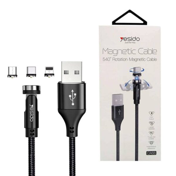 کابل مگنتی سه سر یسیدو مدل YESIDO CA68 Magentic Cable