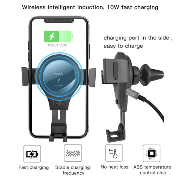 هولدر و شارژر وایرلس یسیدو مدل YESIDO C45 Wireless Charger Holder