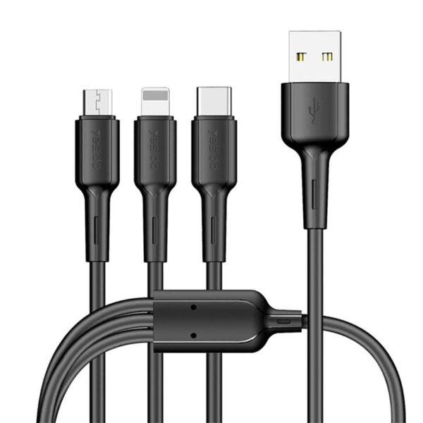کابل ۳سر میکرو و تایپ سی و آیفون یسیدو مدل YESIDO CA41