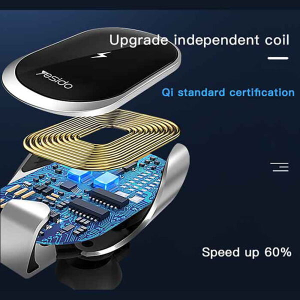 هولدر و شارژر وایرلس یسیدو مدل YESIDO C78 Wireless Charger Holder