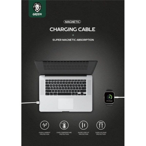 کابل شارژ مغناطیسی اپل واچ گرین مدل Green Magnetic Charging Cable