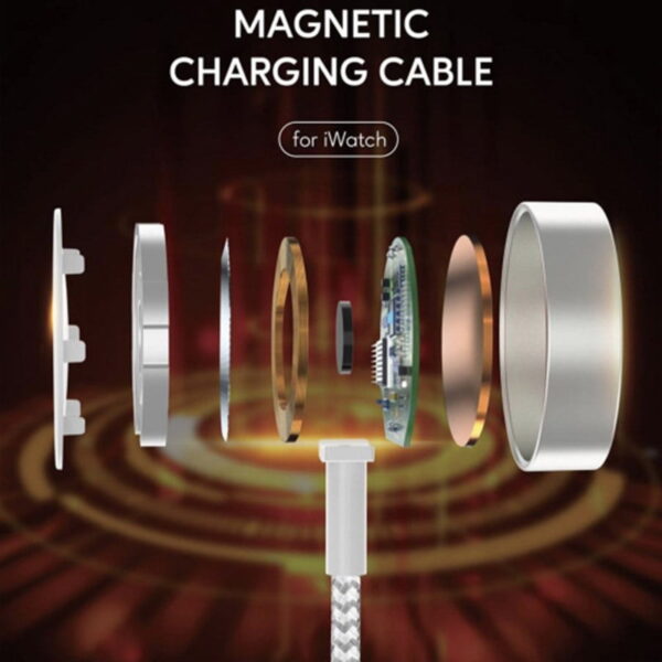 کابل شارژ مغناطیسی اپل واچ گرین مدل Green Magnetic Charging Cable