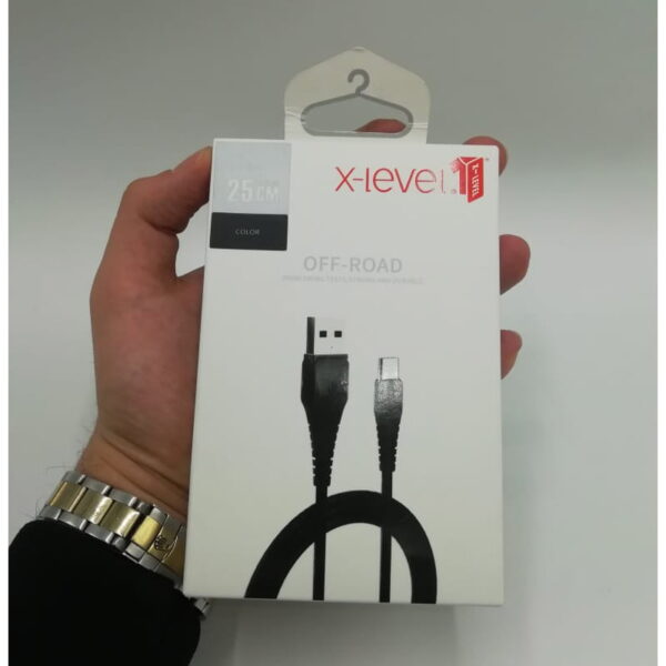 کابل پاور بانکی تایپ سی ایکس لول مدل X-LEVEL Type C 25cm