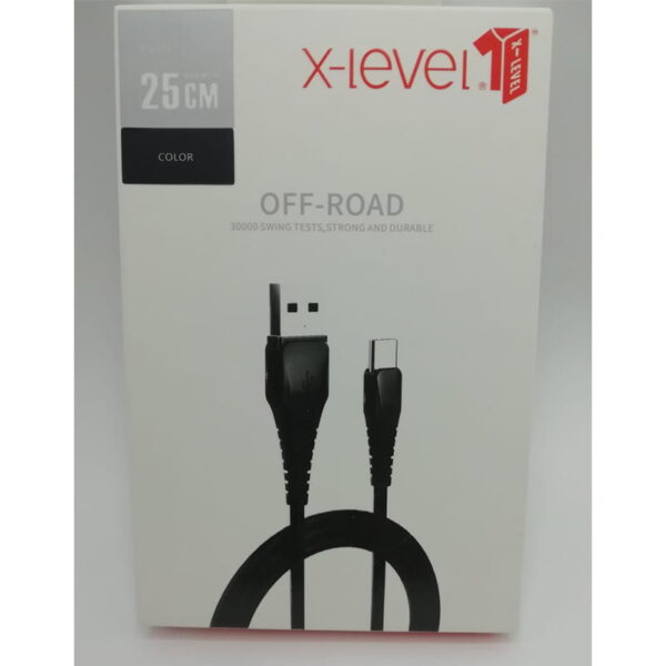 کابل پاور بانکی تایپ سی ایکس لول مدل X-LEVEL Type C 25cm