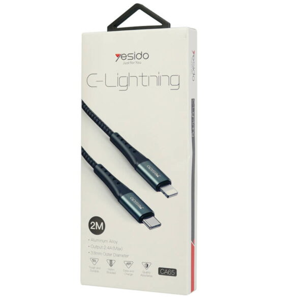 کابل 2 متری تایپ سی به آیفون یسیدو مدل YESIDO CA65 Type C to Lightning