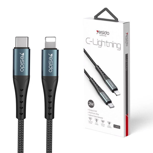 کابل 2 متری تایپ سی به آیفون یسیدو مدل YESIDO CA65 Type C to Lightning