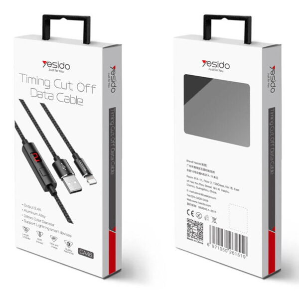 کابل تایمردار آیفون یسیدو مدل YESIDO CA46 Lightning
