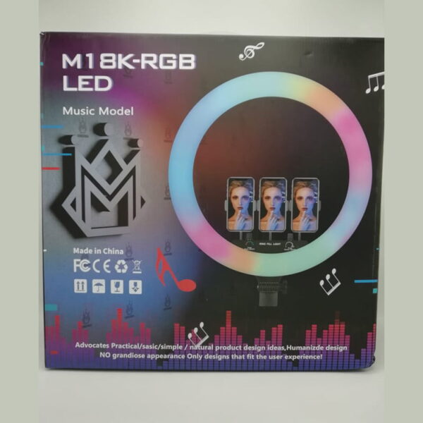 رینگ لایت به همراه سه پایه مدل M18K-RGB LED Ring Light