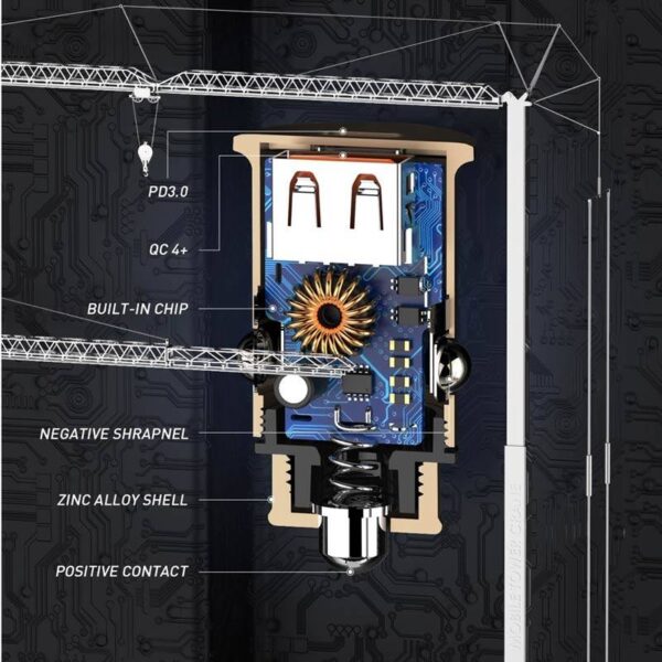 شارژر فندکی با کابل میکرو الدینیو مدل LDNIO C506Q
