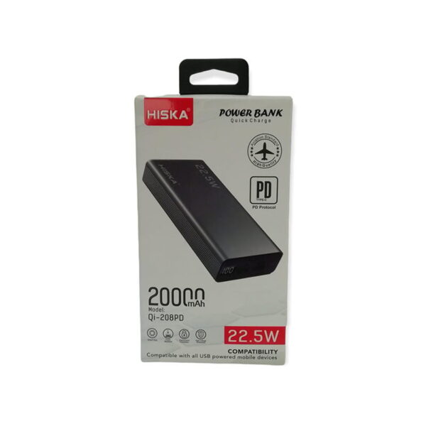 پاور بانک 20000 میلی آمپر هیسکا مدل HISKA Qi-208PD
