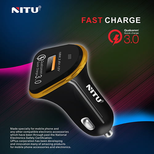 شارژر فندکی فست شارژ نیتو مدل NITU NT-CC802F Qualcomm 3.0