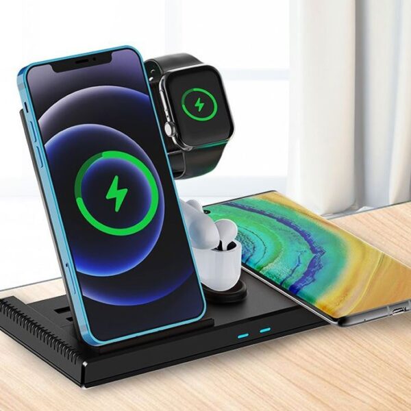 شارژر وایرلس گوشی و اپل واچ و ایرپاد یسیدو مدل YESIDO DS13 WIRELESS CHARGER 18W