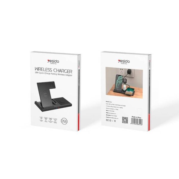 شارژر وایرلس گوشی و اپل واچ و ایرپاد یسیدو مدل YESIDO DS13 WIRELESS CHARGER 18W