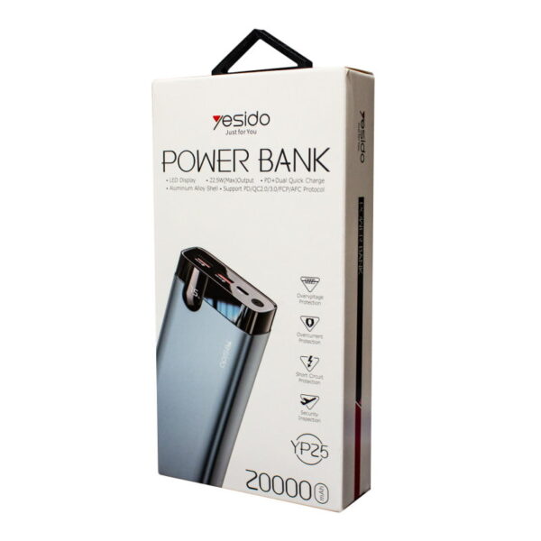 پاور بانک 20000 میلی آمپر یسیدو مدل YESIDO YP25 POWER BANK