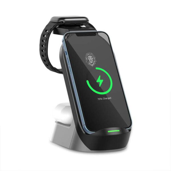 شارژر وایرلس فست شارژ گوشی و اپل واچ و ایرپاد گرین GREEN 4in1 Fast Wireless Charger 15W