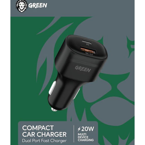 شارژر فندکی 20 وات گرین مدل GREEN 20W CAR Charger Compact