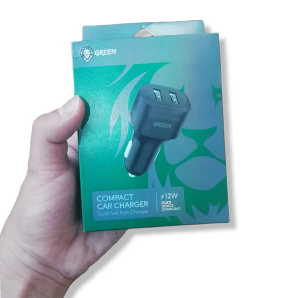 شارژر فندکی 12 وات گرین مدل GREEN LION 12W COMPACT CAR CHARGER