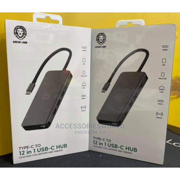 هاب شارژر و چند راهی گرین مدل Green USB-C Hub 12 in 1 multi-function USB-C Hub (با گارانتی 6 ماهه)