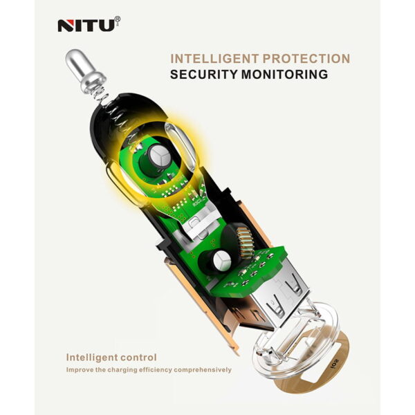 شارژر فندکی 2 پورت نیتو مدل NITU NT-CC805