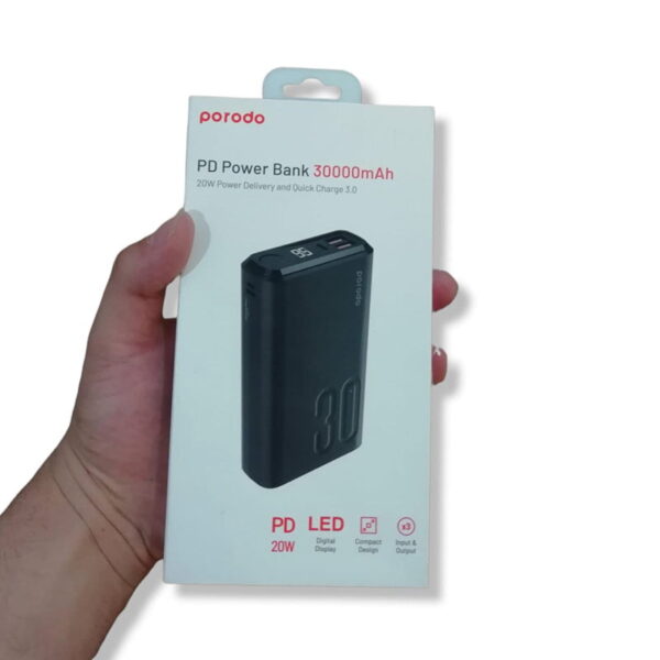 پاور بانک 30000 میلی آمپر پورودو مدل PORODO PD-3094-BK Power Bank