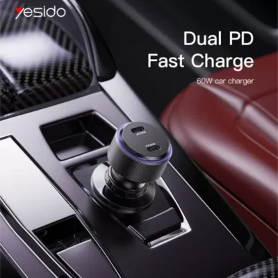 شارژر فندکی فست یسیدو مدل YESIDO Y48 CAR CHARGER 60w