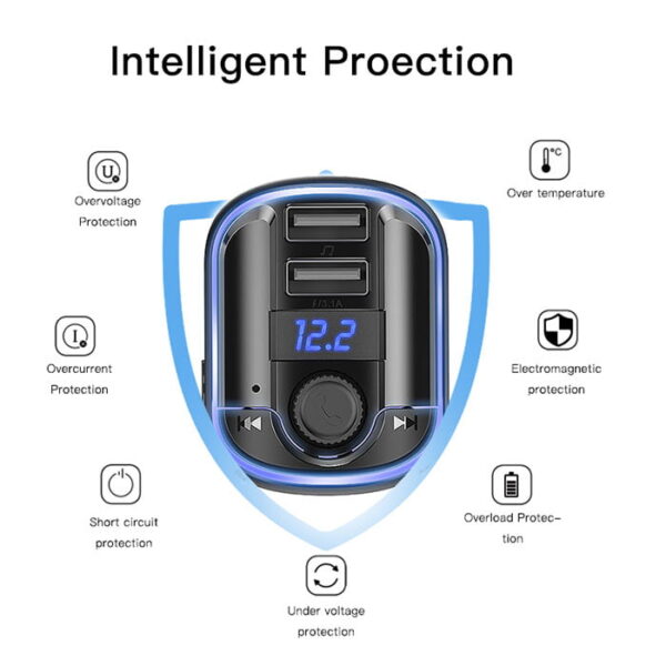 شارژر فندکی و اف ام پلیر یسیدو مدل YESIDO Y44 FM Transmitter Car Charger