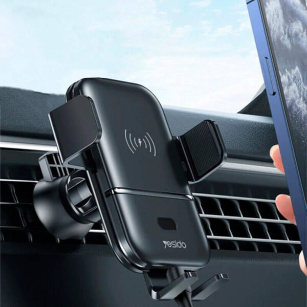 هولدر و شارژر وایرلس یسیدو مدل Yesido C121 Fast 15W Wireless Charger Holder