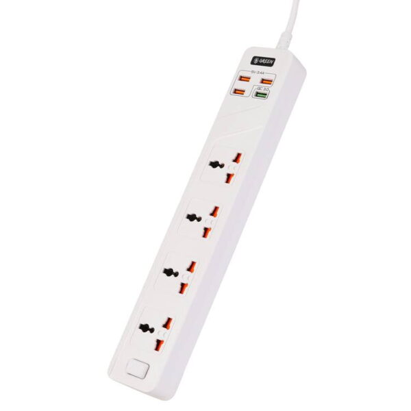 هاب شارژر و چند راهی برق گرین مدل GREEN LION POWER SOCKET 4 AC 4 USB 3000W
