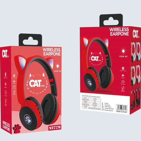 هدفون بلوتوثی گربه ای Cat Ear مدل ST77M