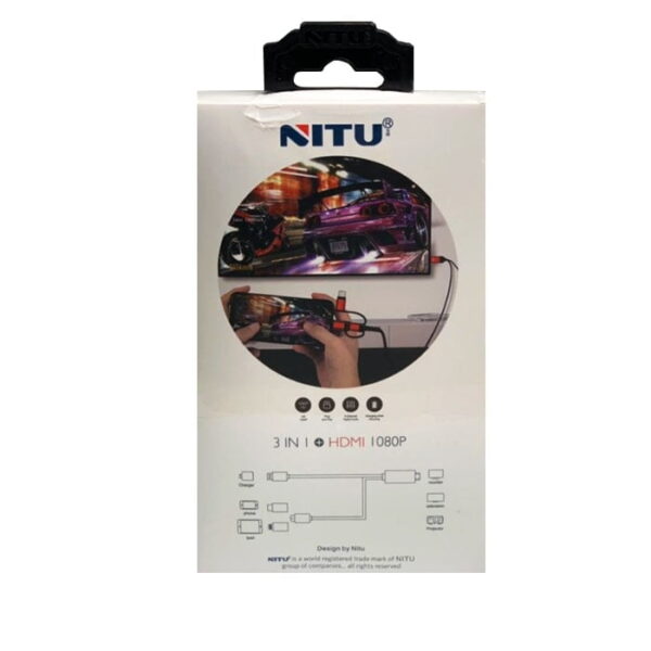 کابل 3سر لایتنینگ،تایپسی،میکرو به Hdmi نیتو مدل Nitu 3IN1 HDMI CABLE NT-HDMI01