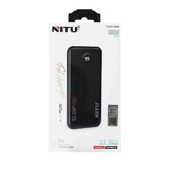 پاوربانک 10000 میلی آمپر نیتو مدل NITU NPB04 POWER BANK 22.5W