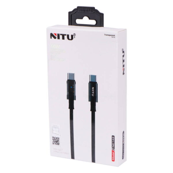 کابل شارژ تایپ سی به تایپ سی نیتو مدل NITU NC143 TYPE-C TO TYPE-C
