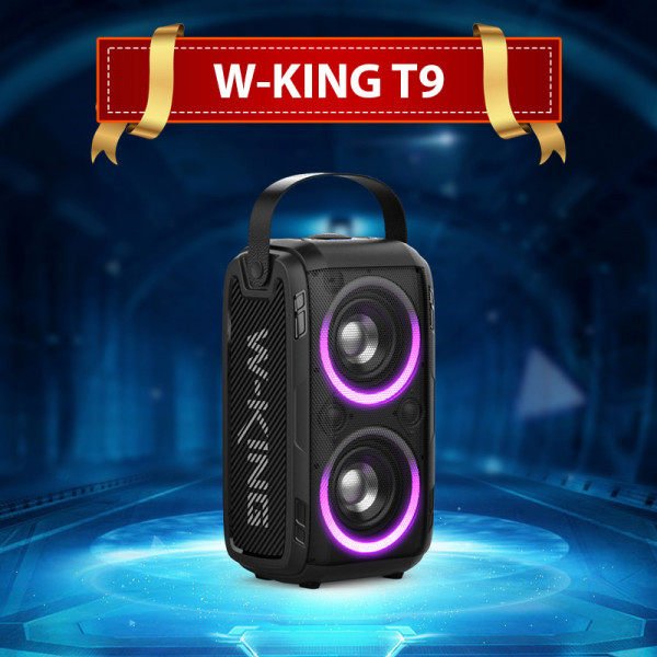 اسپیکر بلوتوثی دبلیو کینگ با میکروفون مدل W-KING T9 Wireless Speaker