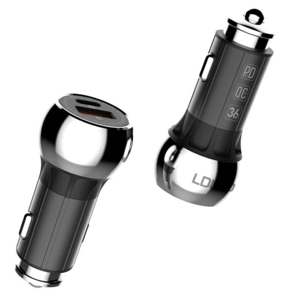 شارژر فندکی فست الدینیو همراه با کابل تایپسی مدل LDNIO C1 Car Charger 38W