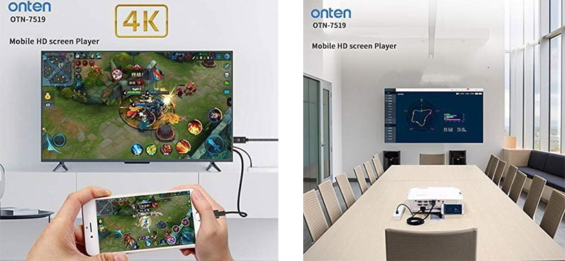 کابل تبدیل لایتنینگ به HDMI اونتن مدل OTN 7519 طول ۱٫۸ متر