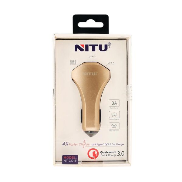 شارژر فندکی 3 پورت فست نیتو مدل NITU NT-CC15 CAR CHARGER SMART