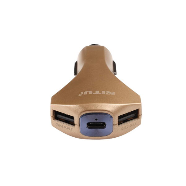شارژر فندکی 3 پورت فست نیتو مدل NITU NT-CC15 CAR CHARGER SMART