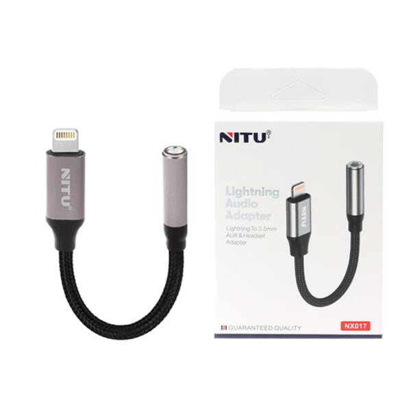 کابل تبدیل لایتنینگ به جک 3.5 میلیمتری نیتو مدل NITU NX017