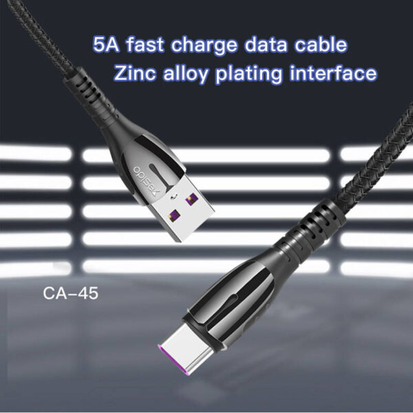 کابل شارژ تایپ سی 5 آمپر یسیدو مدل YESIDO CA45 SUPER FAST