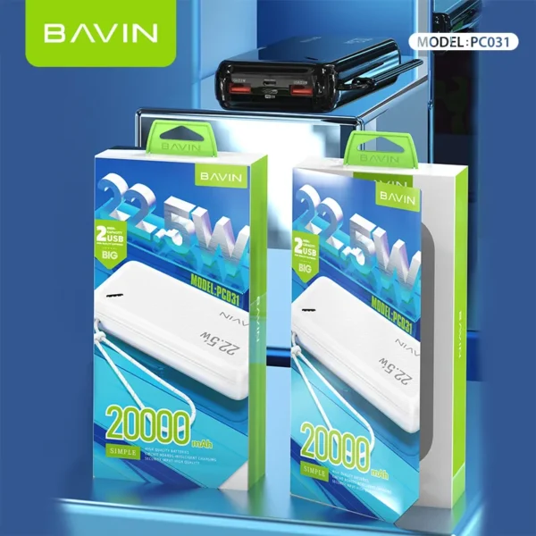 پاور بانک فست شارژ 20000 باوین مدل BAVIN PC031 22.5W