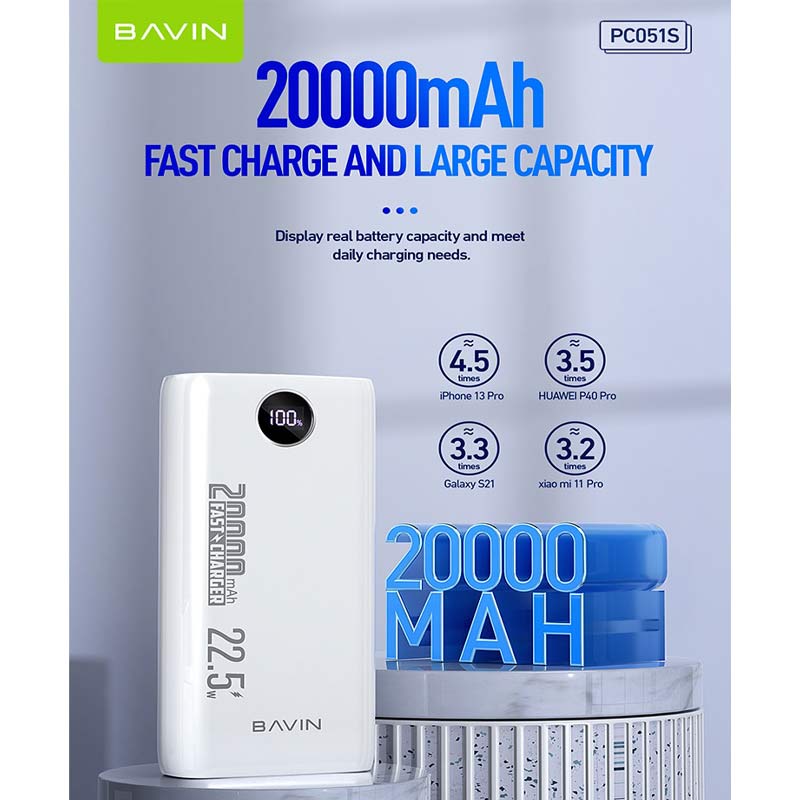 پاوربانک باوین (BAVIN) مدل PC051S ظرفیت 20000mAh