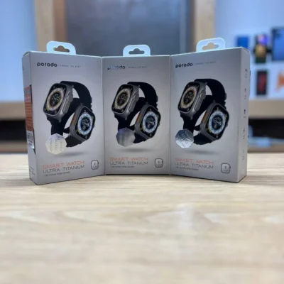 ساعت هوشمند طرح اولترا برند پورودو مدل Porodo Smart Watch Ultra + هدیه کله شارژر 5 وات آیفون