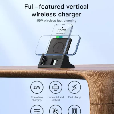 هولدر و شارژر وایرلس رومیزی یسیدو مدل YESIDO DS15 DESKTOP WIRELESS