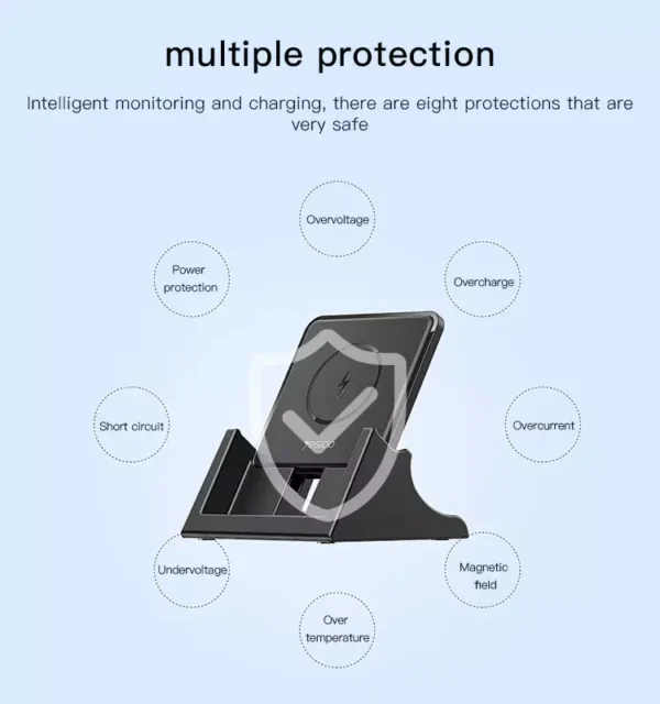 هولدر و شارژر وایرلس رومیزی یسیدو مدل YESIDO DS15 DESKTOP WIRELESS