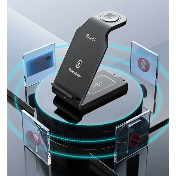 شارژر 3کاره وایرلس باوین مدل BAVIN PC055 Wireless charger 3-IN 1