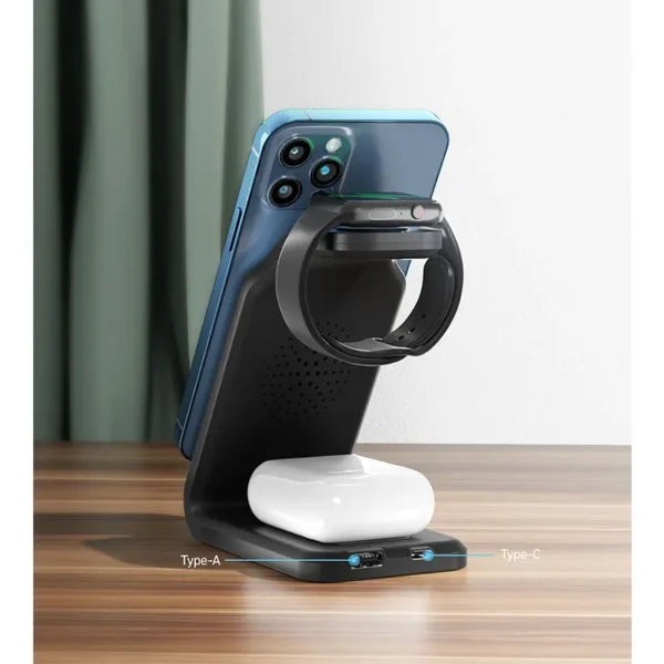 شارژر 3کاره وایرلس باوین مدل BAVIN PC055 Wireless charger 3-IN 1