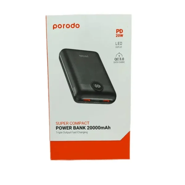 پاوربانک 20000 پورودو مدل PORODO PD-PBFCH007 SUPER COMPACT